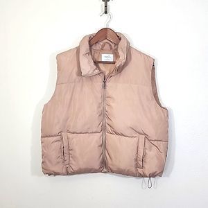 Rue21 Light Pink Zip-Up Puffer Vest Size Large New